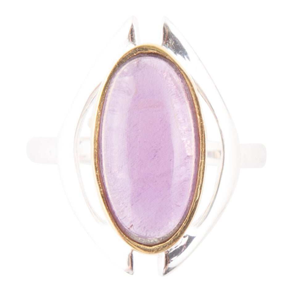 Shine Bright Purple Amethyst Sterling Silver and Gold Ring - Barse Jewelry - Flyclothing LLC