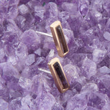Short Linear Amethyst and Bronze Stud - Barse Jewelry - Flyclothing LLC