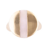 Signet Pink Opal and Bronze Circle Ring - Barse Jewelry - Flyclothing LLC