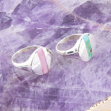 Signet Pink Opal and Sterling Silver Circle Ring - Barse Jewelry - Flyclothing LLC