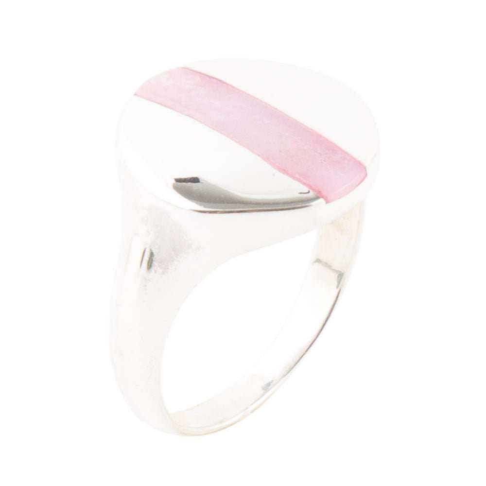 Signet Pink Opal and Sterling Silver Circle Ring - Barse Jewelry - Flyclothing LLC