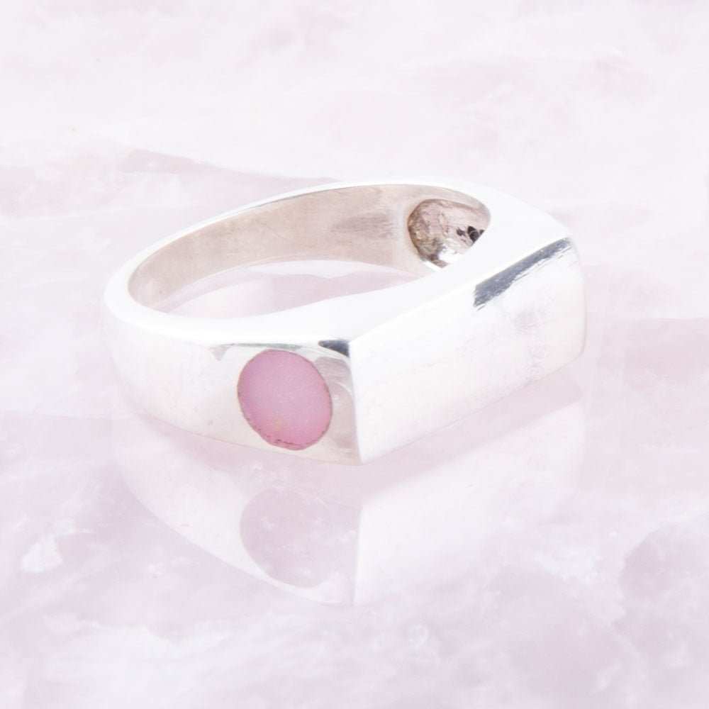 Signet Pink Opal and Sterling Silver In The Hole Ring - Barse Jewelry - Flyclothing LLC