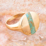 Signet Turquoise and Bronze Circle Ring - Barse Jewelry - Flyclothing LLC