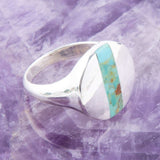 Signet Turquoise and Sterling Silver Circle Ring - Barse Jewelry - Flyclothing LLC