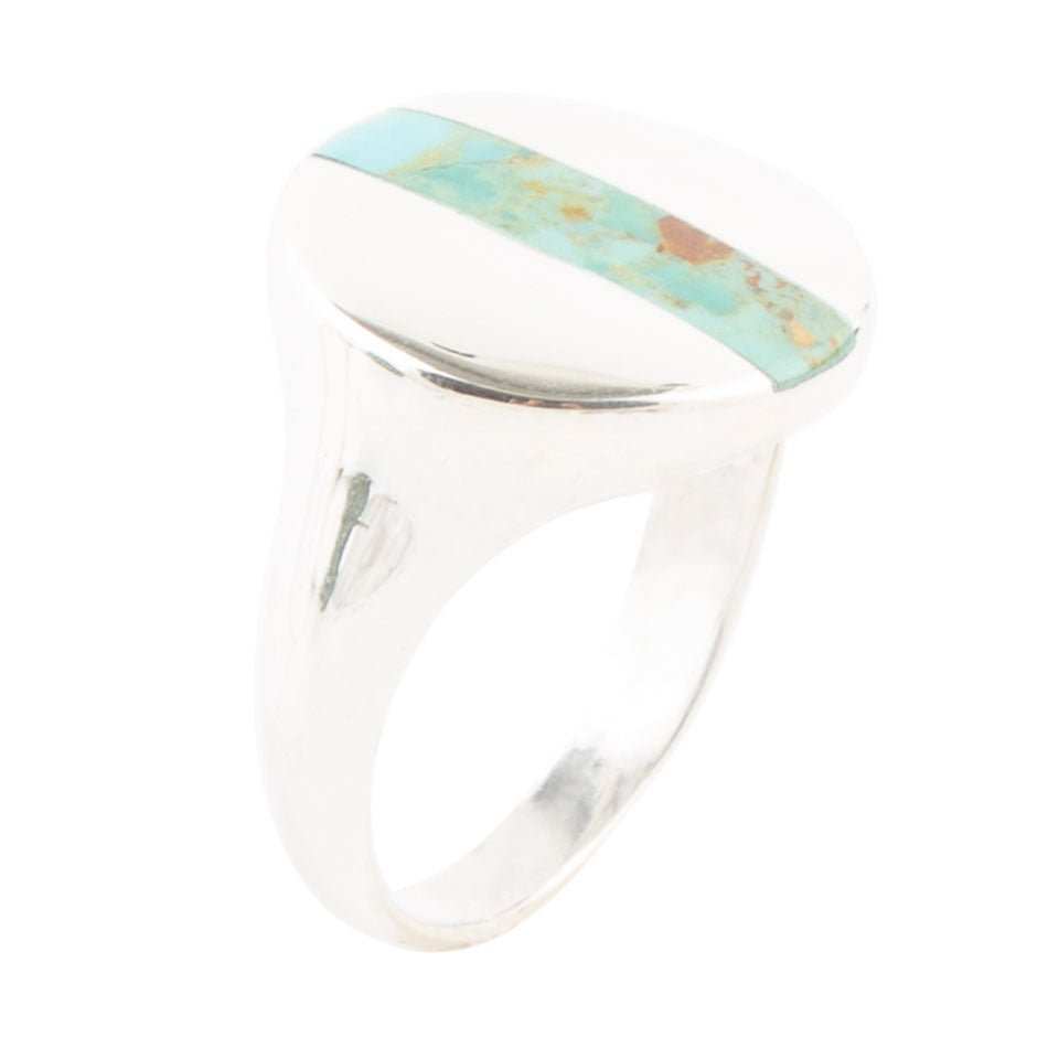 Signet Turquoise and Sterling Silver Circle Ring - Barse Jewelry - Flyclothing LLC
