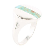 Signet Turquoise and Sterling Silver Circle Ring - Barse Jewelry - Flyclothing LLC