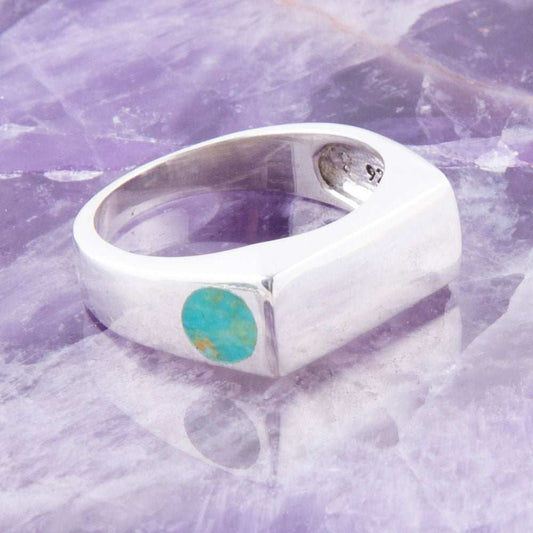 Signet Turquoise and Sterling Silver In The Hole Ring - Barse Jewelry - Flyclothing LLC
