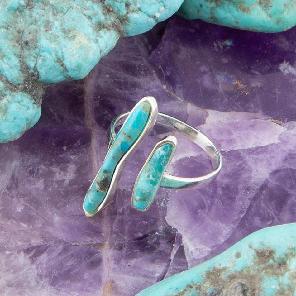 Size Adjustable Blue Turquoise and Sterling Silver Ring - Barse Jewelry - Flyclothing LLC