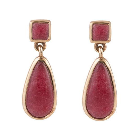 Smooth Teardrop Earrings - Ruby Quartz - Barse Jewelry - Flyclothing LLC