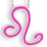 SNK06PINK - Silver Brass Chain Pendant with Epoxy in Rose - Alamode - Flyclothing LLC