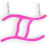 SNK10PINK - Silver Brass Chain Pendant with Epoxy in Rose - Alamode - Flyclothing LLC