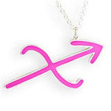 SNK11PINK - Silver Brass Chain Pendant with Epoxy in Rose - Alamode - Flyclothing LLC