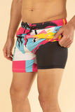 The SoCal Summer | Black and Pink Tropical Ball Hammock® Pouch 5" Swim Trunks - Shinesty - Flyclothing LLC