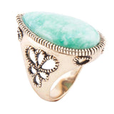 Soledad Blue Amazonite Golden Bronze Ring - Barse Jewelry - Flyclothing LLC
