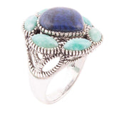 Soledad Blue Denim Lapis & Amazonite Sterling Silver Ring - Barse Jewelry - Flyclothing LLC