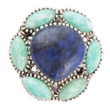 Soledad Blue Denim Lapis & Amazonite Sterling Silver Ring - Barse Jewelry - Flyclothing LLC
