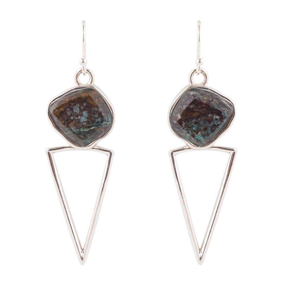 Sonoran Sunset and Sterling Silver Triangle Earrings - Barse Jewelry - Flyclothing LLC
