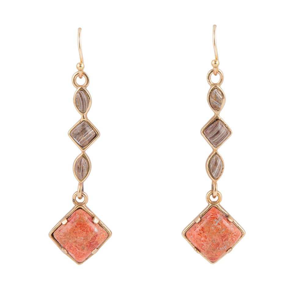 Spicy Orange Coral Drop Earrings - Barse Jewelry - Flyclothing LLC