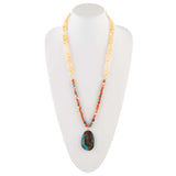 Spiny Oyster and Jasper Pendant Necklace - Barse Jewelry - Flyclothing LLC