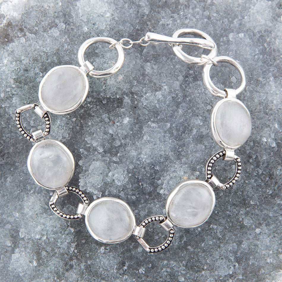 Splender Grey Quartz Sterling Link Bracelet - Barse Jewelry - Flyclothing LLC