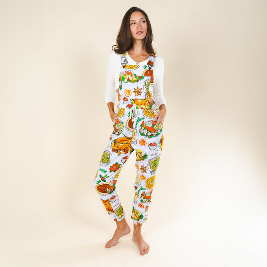 The Spread | White Thanksgiving Women's Pajamaralls®