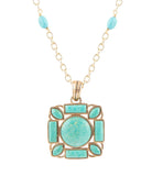 Squared Up Green Turquoise Pendant Necklace - Barse Jewelry - Flyclothing LLC