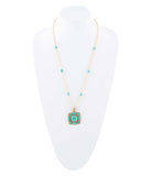 Squared Up Green Turquoise Pendant Necklace - Barse Jewelry - Flyclothing LLC