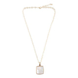 Squared Up White Mother of Pearl Golden Pendant Necklace - Barse Jewelry - Flyclothing LLC