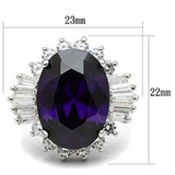 SS001 - Silver 925 Sterling Silver Ring with AAA Grade CZ in Amethyst - Alamode - Flyclothing LLC