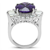 SS001 - Silver 925 Sterling Silver Ring with AAA Grade CZ in Amethyst - Alamode - Flyclothing LLC