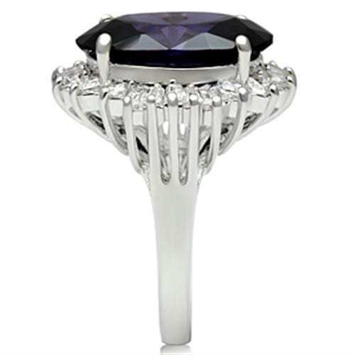 SS001 - Silver 925 Sterling Silver Ring with AAA Grade CZ in Amethyst - Alamode - Flyclothing LLC