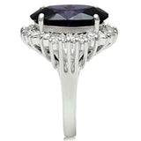 SS001 - Silver 925 Sterling Silver Ring with AAA Grade CZ in Amethyst - Alamode - Flyclothing LLC
