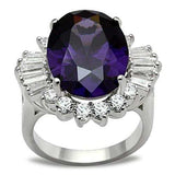 SS001 - Silver 925 Sterling Silver Ring with AAA Grade CZ in Amethyst - Alamode - Flyclothing LLC
