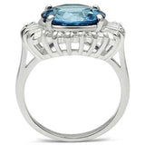 SS003 - Silver 925 Sterling Silver Ring with Synthetic Spinel in London Blue - Alamode - Flyclothing LLC