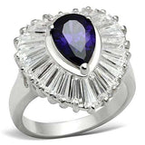 SS004 - Silver 925 Sterling Silver Ring with AAA Grade CZ in Tanzanite - Alamode - Flyclothing LLC