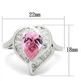 SS011 - Silver 925 Sterling Silver Ring with AAA Grade CZ in Rose - Alamode - Flyclothing LLC
