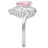 SS011 - Silver 925 Sterling Silver Ring with AAA Grade CZ in Rose - Alamode - Flyclothing LLC