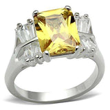SS012 - Silver 925 Sterling Silver Ring with AAA Grade CZ in Topaz - Alamode - Flyclothing LLC
