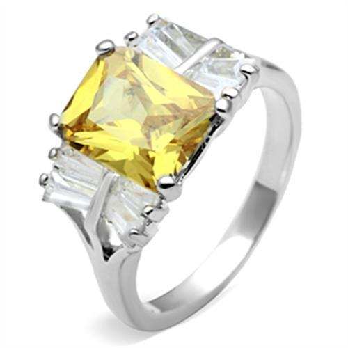 SS012 - Silver 925 Sterling Silver Ring with AAA Grade CZ in Topaz - Alamode - Flyclothing LLC