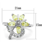 SS013 - Silver 925 Sterling Silver Ring with AAA Grade CZ in Apple Green color - Alamode - Flyclothing LLC