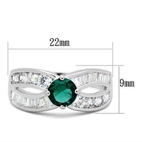 SS014 - Silver 925 Sterling Silver Ring with Synthetic Synthetic Glass in Blue Zircon - Alamode - Flyclothing LLC