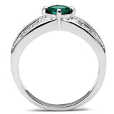 SS014 - Silver 925 Sterling Silver Ring with Synthetic Synthetic Glass in Blue Zircon - Alamode - Flyclothing LLC