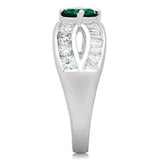 SS014 - Silver 925 Sterling Silver Ring with Synthetic Synthetic Glass in Blue Zircon - Alamode - Flyclothing LLC