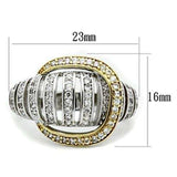 SS015 - Gold+Rhodium 925 Sterling Silver Ring with AAA Grade CZ in Clear - Alamode - Flyclothing LLC