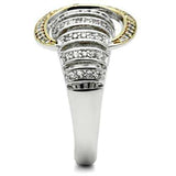 SS015 - Gold+Rhodium 925 Sterling Silver Ring with AAA Grade CZ in Clear - Alamode - Flyclothing LLC