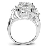 SS016 - Silver 925 Sterling Silver Ring with AAA Grade CZ in Clear - Alamode - Flyclothing LLC