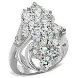 SS016 - Silver 925 Sterling Silver Ring with AAA Grade CZ in Clear - Alamode - Flyclothing LLC