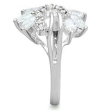 SS018 - Silver 925 Sterling Silver Ring with AAA Grade CZ in Clear - Alamode - Flyclothing LLC