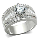 SS019 - Silver 925 Sterling Silver Ring with AAA Grade CZ in Clear - Alamode - Flyclothing LLC