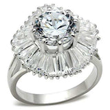 SS020 - Silver 925 Sterling Silver Ring with AAA Grade CZ in Clear - Alamode - Flyclothing LLC